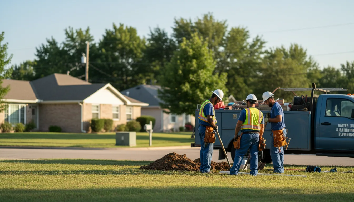 Residential water line and bathroom plumbing service in Syracuse, NE
